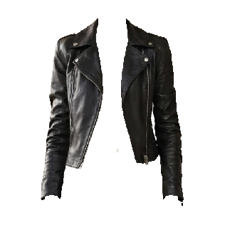 Black leather jacket extracted and prepared by Kulis from the source photo