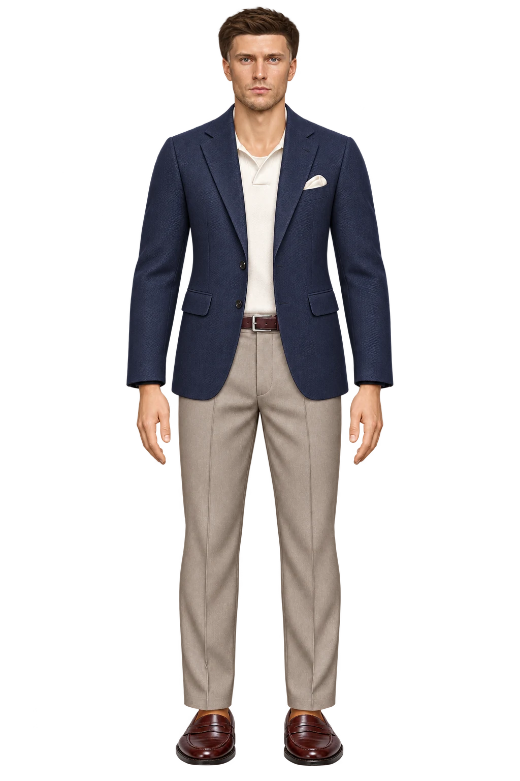 Jacket and knit in an office outfit